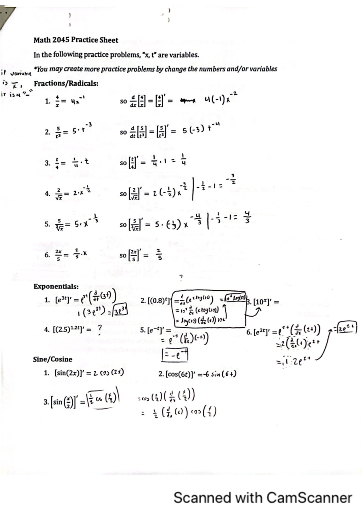 Cam Scanner 02-25-2024 22 - ) Math 2045 Practice Sheet In the following ...