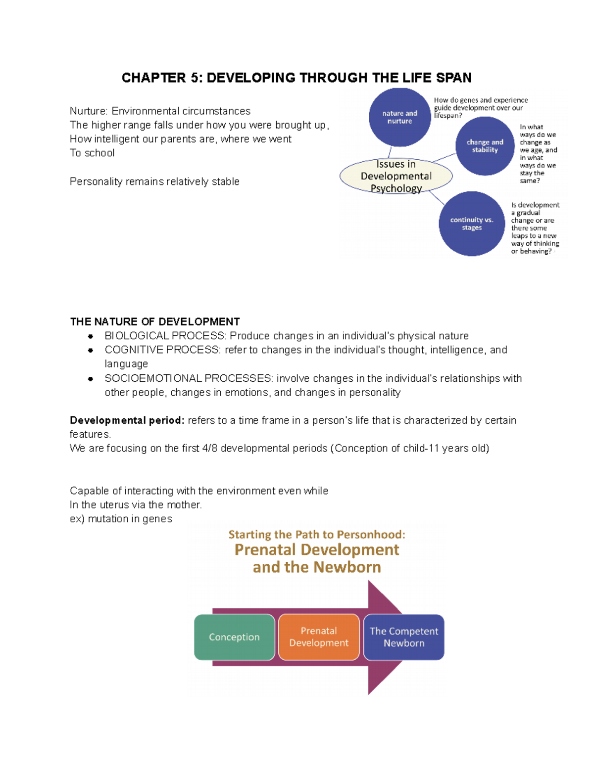 Chapter 5 Developing Through The Life Span - CHAPTER 5: DEVELOPING ...