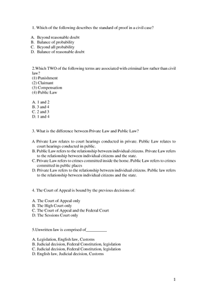 Quiz 2 - Contract Law - NAME : CLASS : DATE : 1. 2. 3. 4. 5. Quiz 2 ...