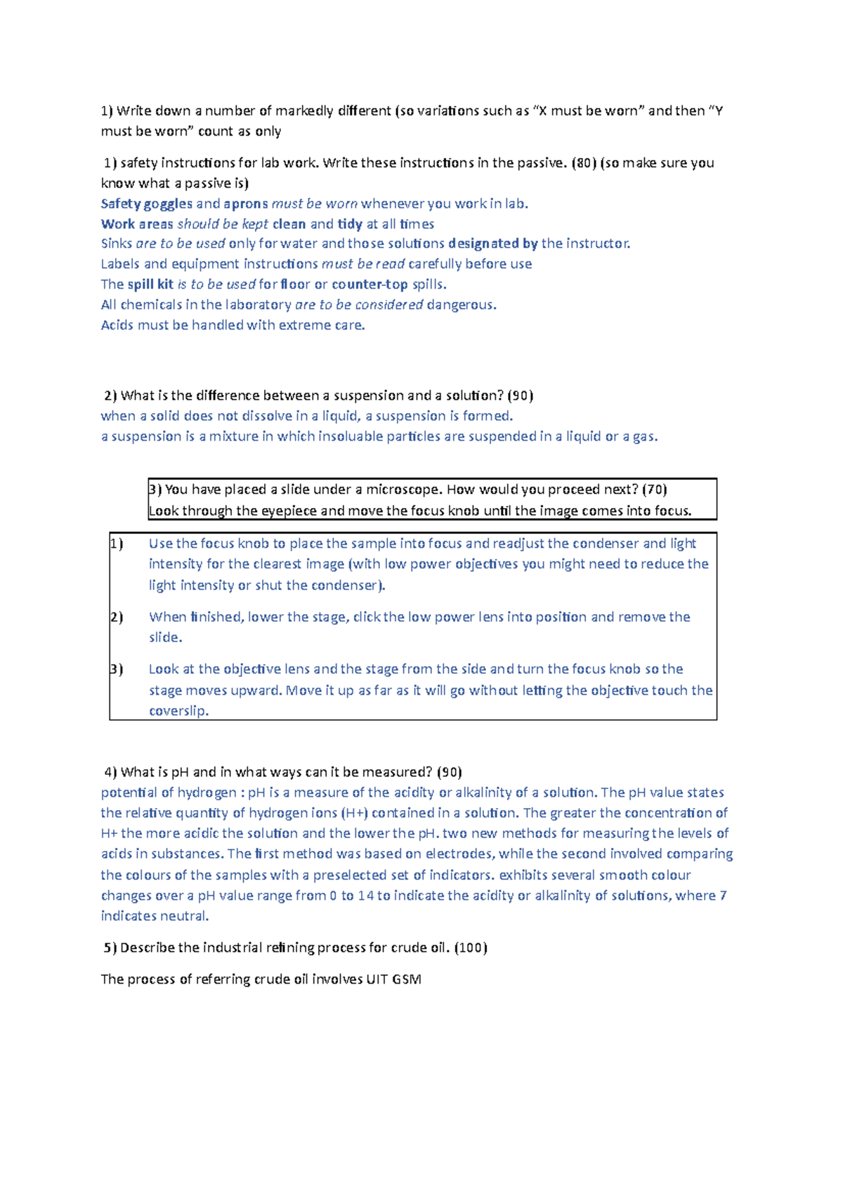 Vragen engels Write down a number of markedly different (so