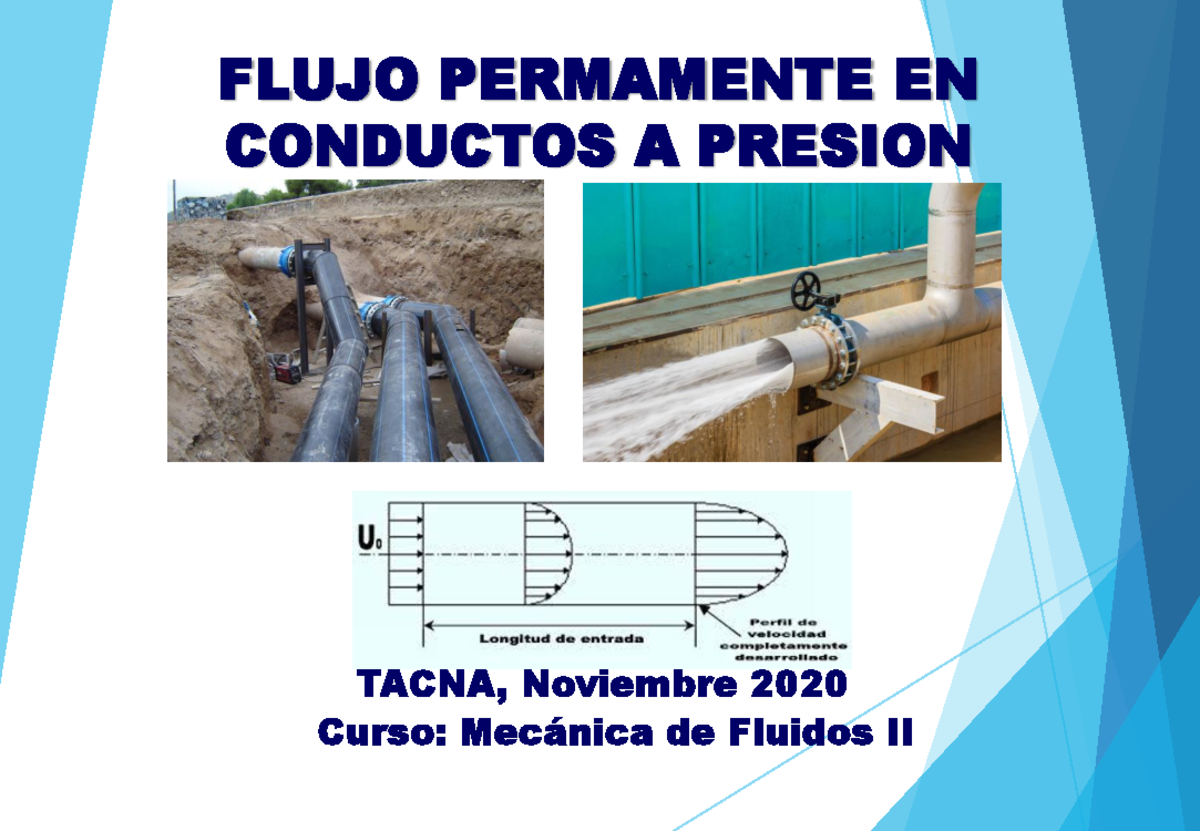1 - Expo Flujo permanente en conductos a presion parte 1 - FLUJO