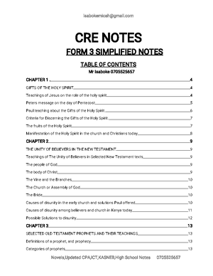 CRE FORM 1 Notes - quality - CRE FORM I NOTES 1.0 Meaning of Christian ...