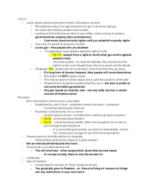 Polsci 6C WEEK 2 - Lecture notes Week 2 - 1/17/17 - Rule one - power ...