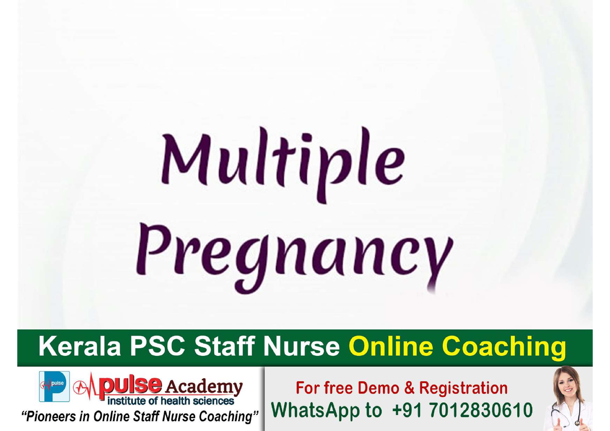 Multiple Pregnancy - Obstetrics And Gynaecology Note - Bachlor Of ...