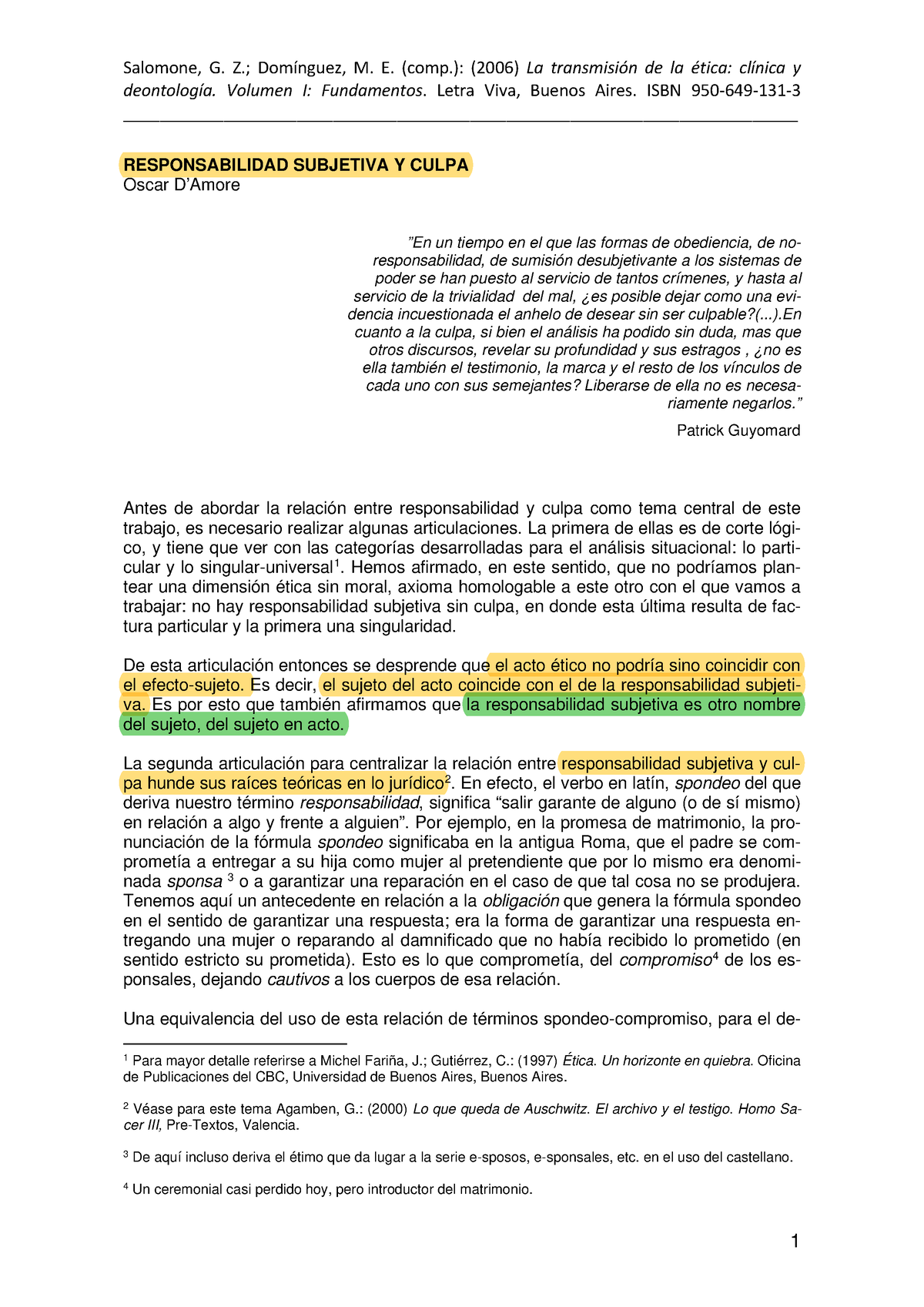 1.D’Amore - Responsabilidad Y Culpa. En La Transmisión De La ética ...