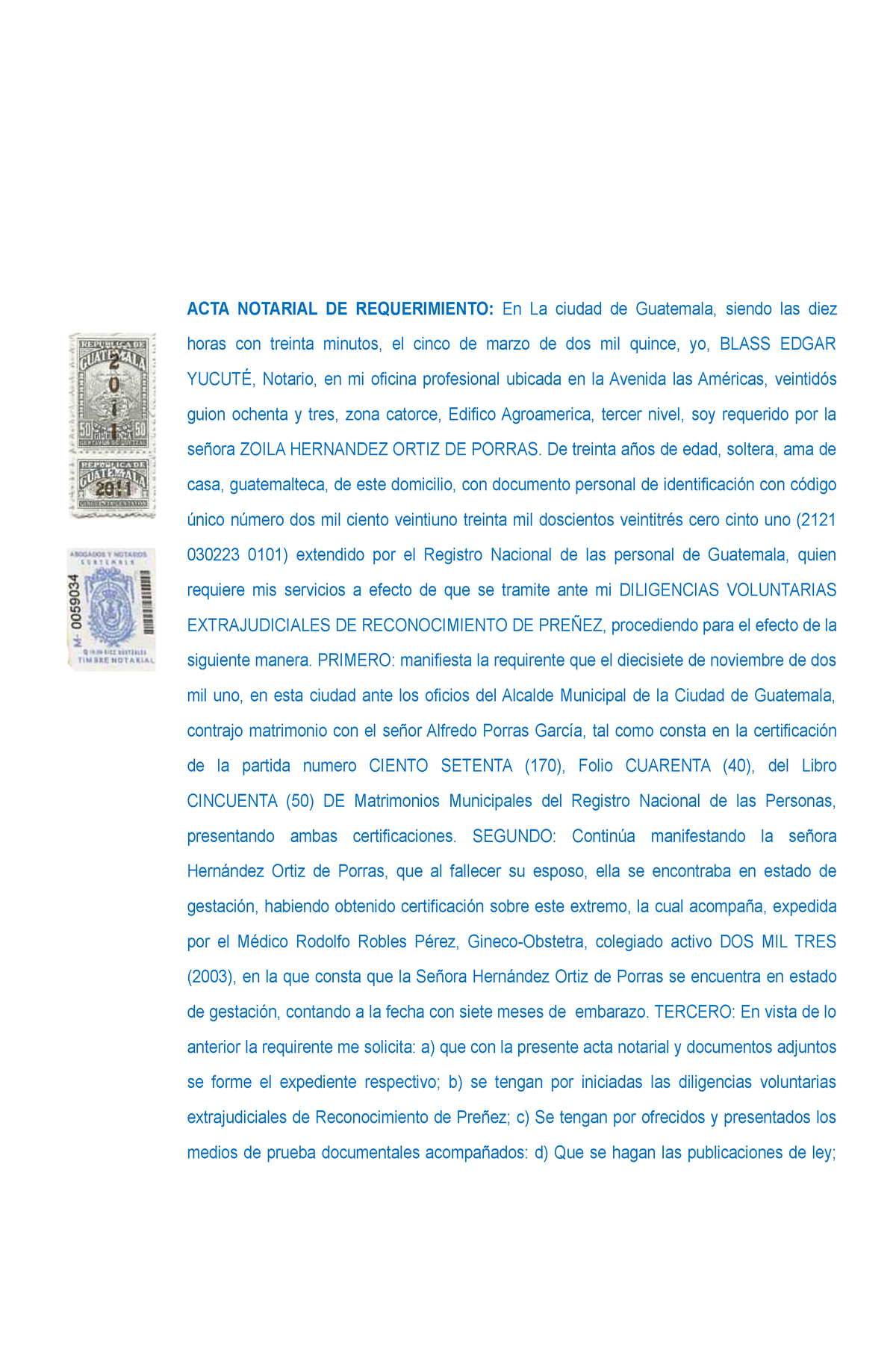 Acta Notarial De Requerimiento Guatemala Image To U