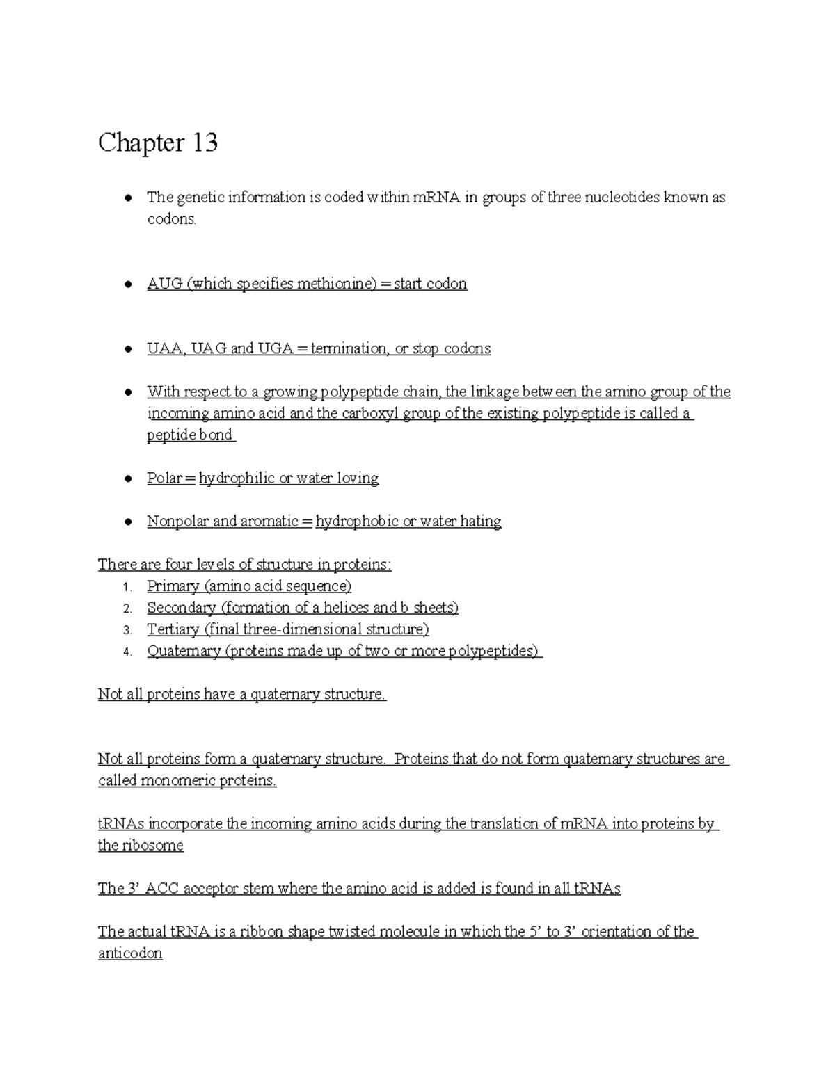 Genetics Exam 3 - exam 3 notes - Chapter 13 The genetic information is ...