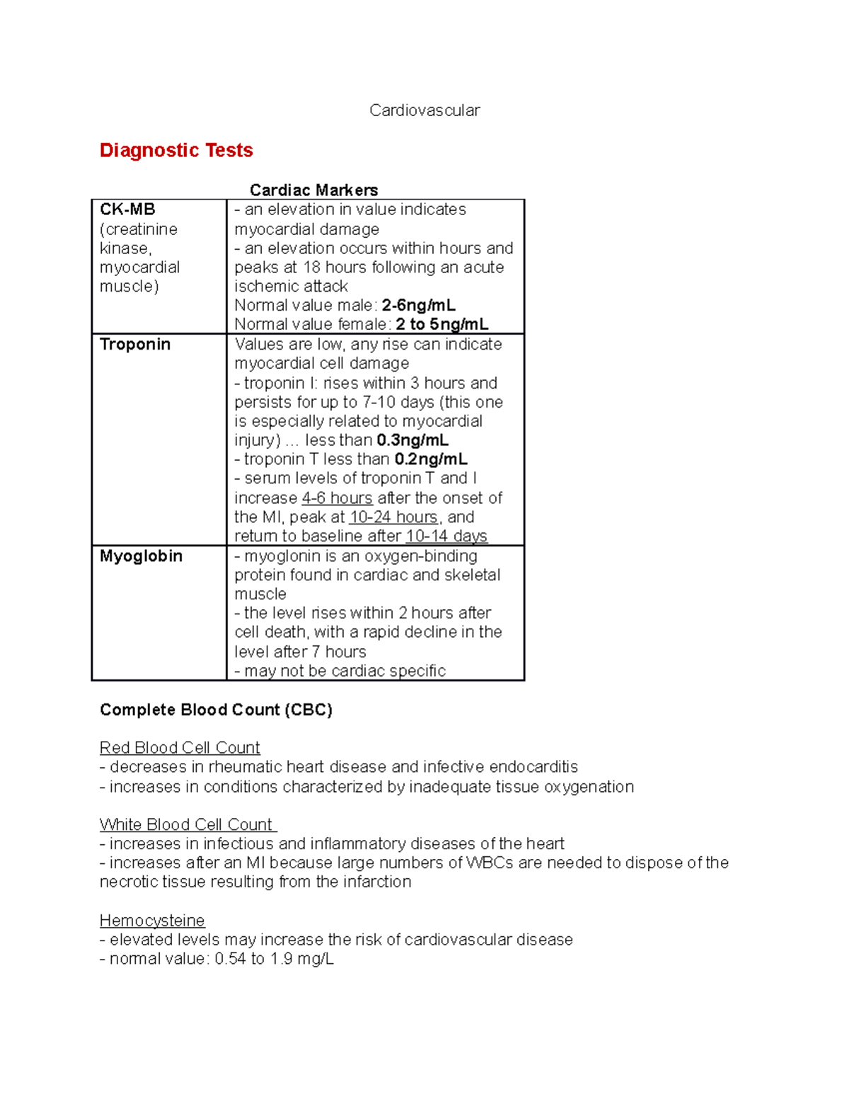 Cardiovascular Summary Saunders Comprehensive Review For The Nclex Rn