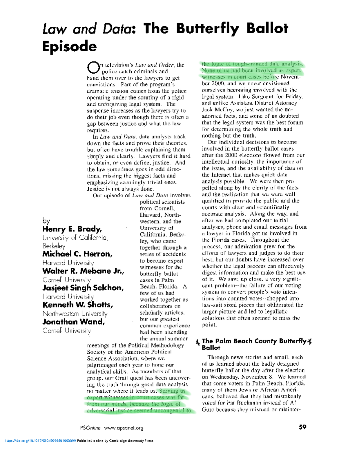 Law and data the butterfly ballot episode CJUS 3400 Studocu