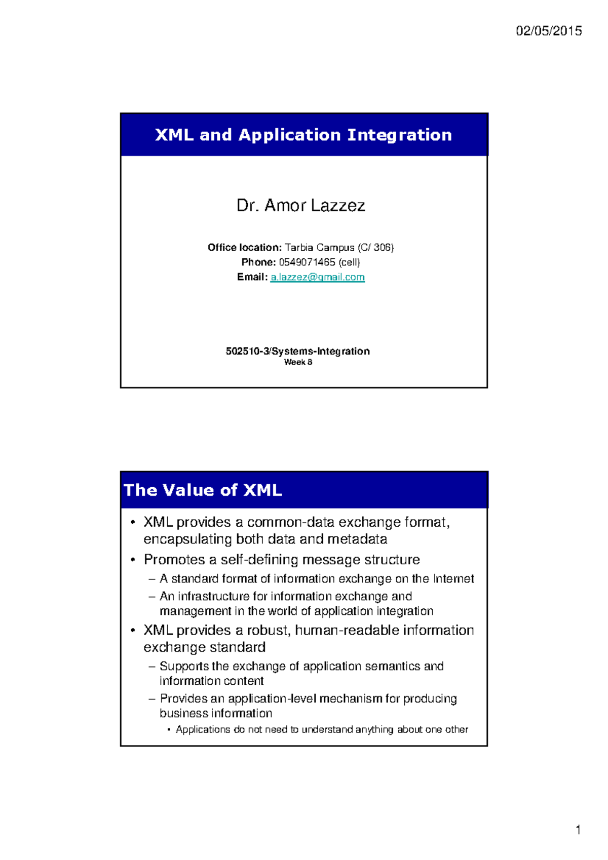 Chapter 6-XML Application-Integration - XML and Application Integration ...