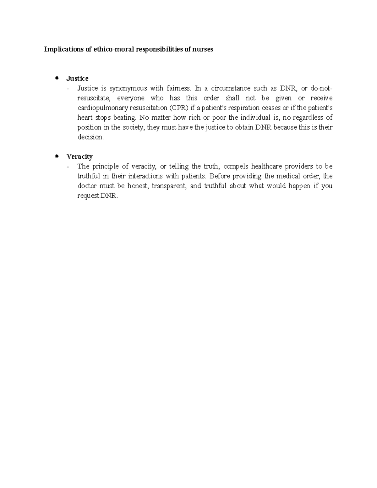 JusticeVeracity It is about health care ethics Implications of