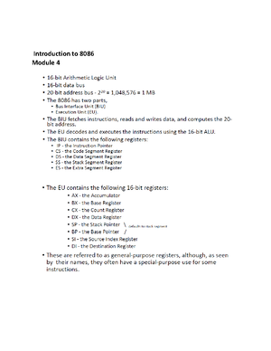 Module 5 - Lecture Notes - Microprocessor And Microcontroller - Module ...