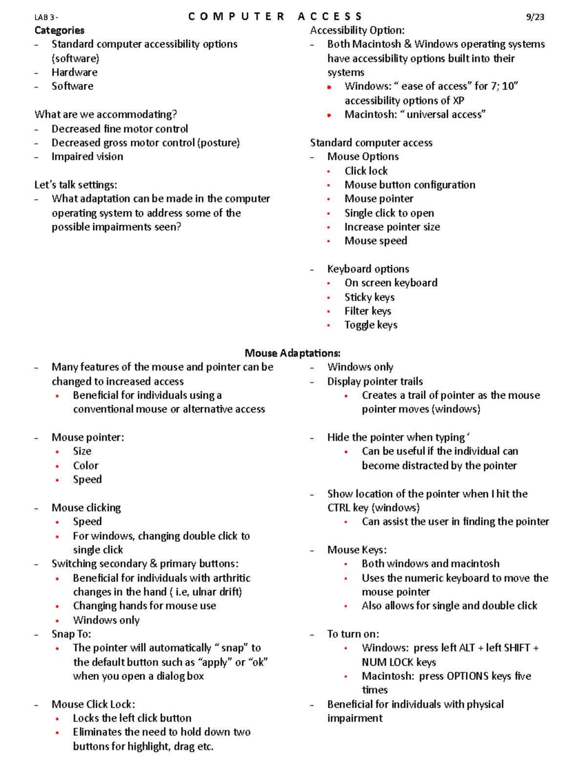 LAB 3 - Computer access - powerpoint notes - LAB 3 - C O M P U T E R A ...