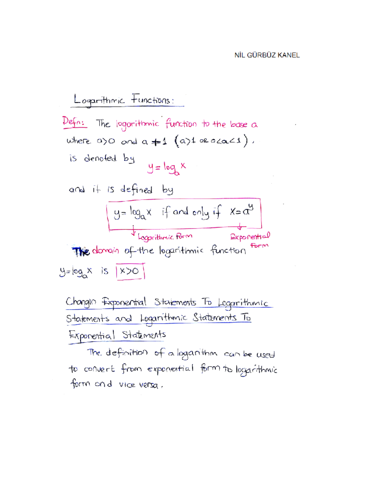 9 Logarithmic Functions - Discrete Mathematics - Studocu