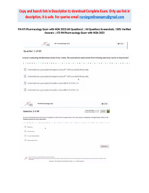 ATI PN Pharmacology 60 Real Questions & Answers with NGN Actual 2024 PN ...