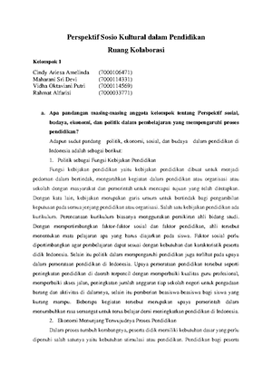 Perspektif Sosio Elaborasi T1 SRI Wahyuningsih PGSD03 - Apa Yang Anda ...