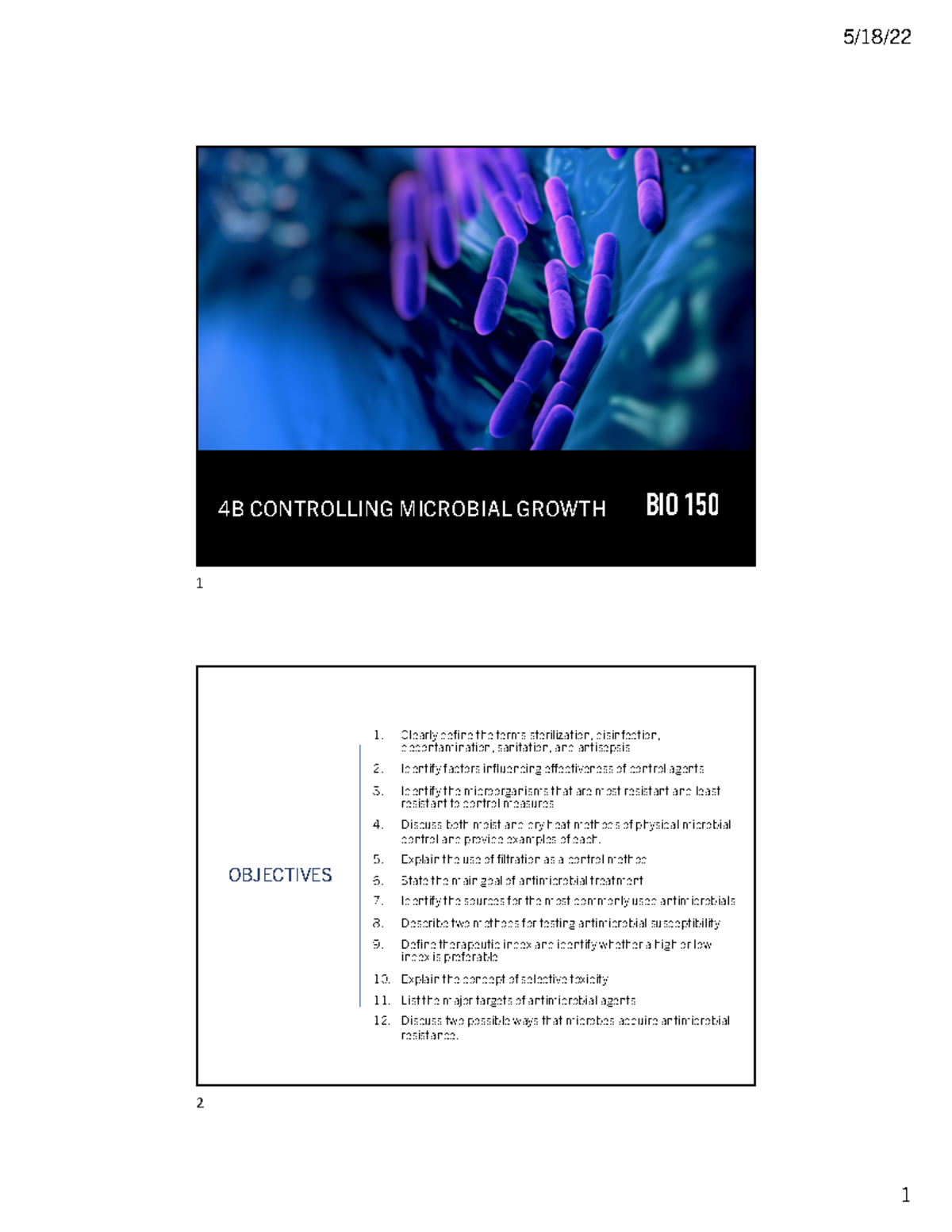 4B Controlling MIcrobial Growth - 4B CONTROLLING MICROBIAL GROWTH BIO ...