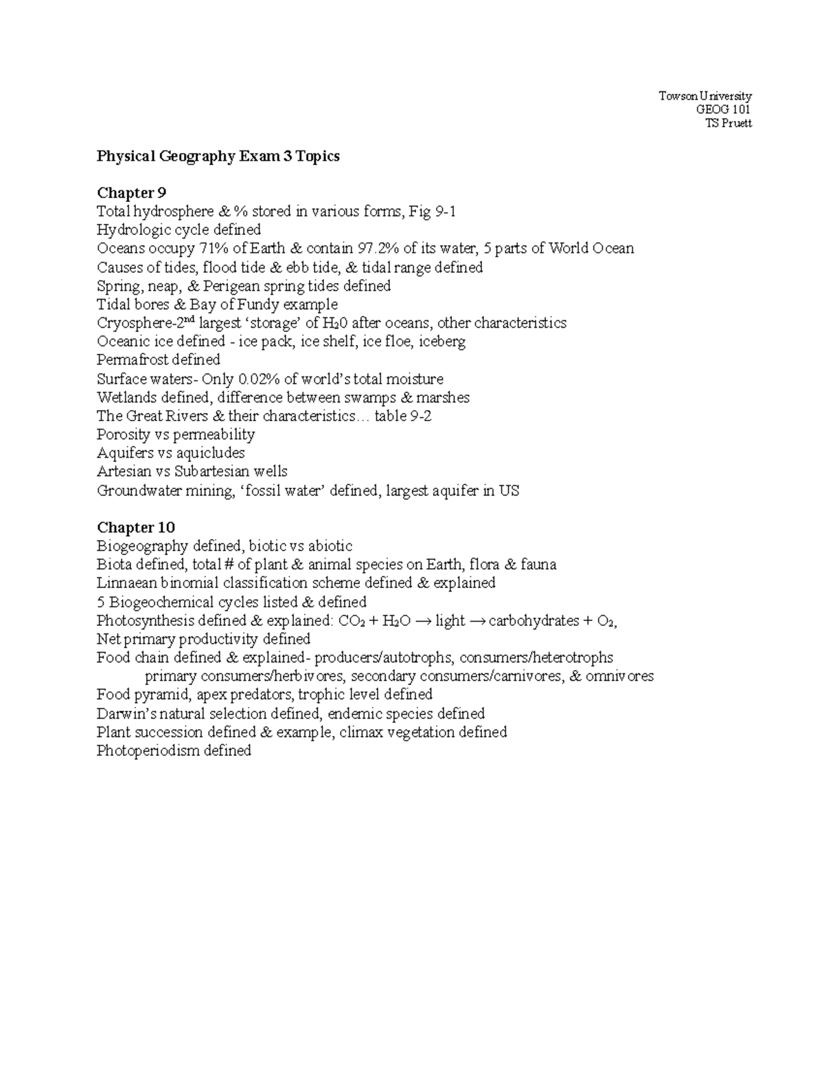 Exam 3 topics(1) descriptiondescription Towson University GEOG 101