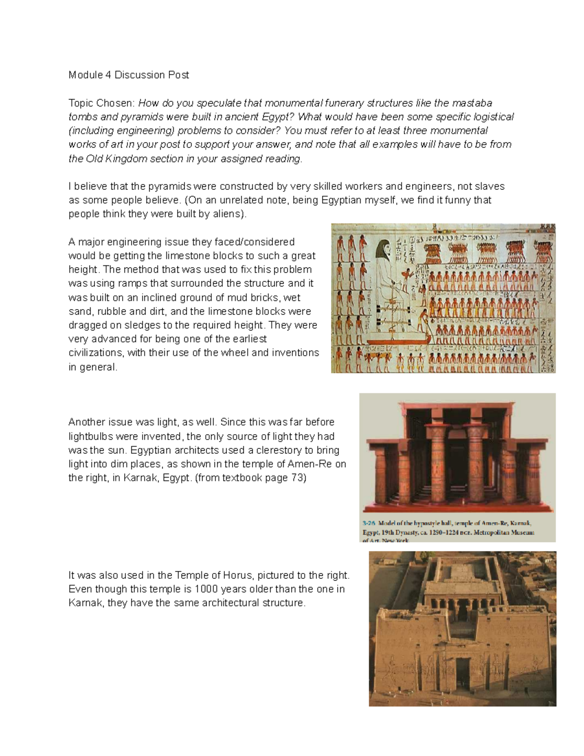 Art History Module 4 Discussion Module 4 Discussion Post Topic Chosen How do you speculate