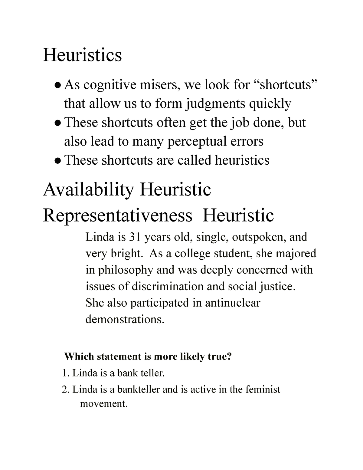 Representativeness Heuristic