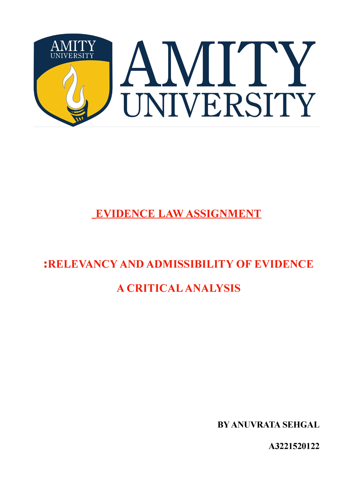 evidence-final-evidence-law-assignment-relevancy-and-admissibility