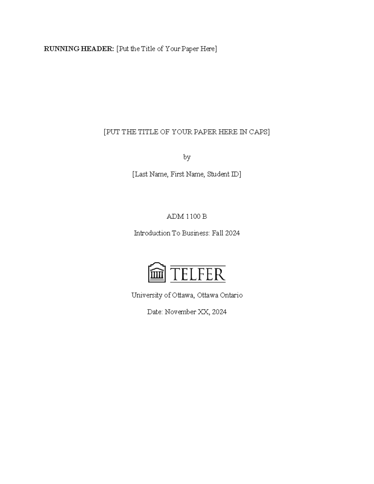 Lastname First Initial Student ID IPC F24 - RUNNING HEADER: [Put the ...