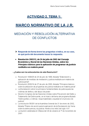 70 Preguntas Examen Mediacion - EXAMEN PRIMERA PARTE En Mediación Penal ...