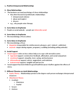Positive Psych Notes - 1 Pleasure + Meaning = “Happiness” 2 What is ...