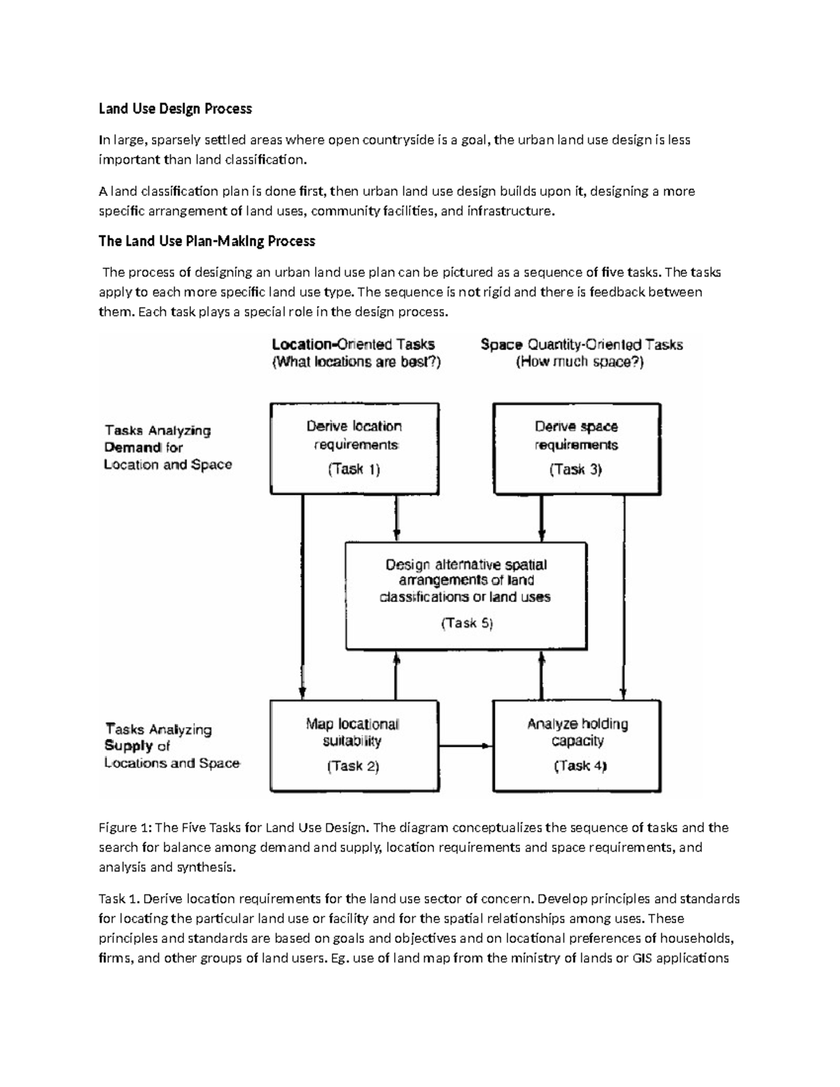 Lecture B - Land Use Design Process In large, sparsely settled areas 