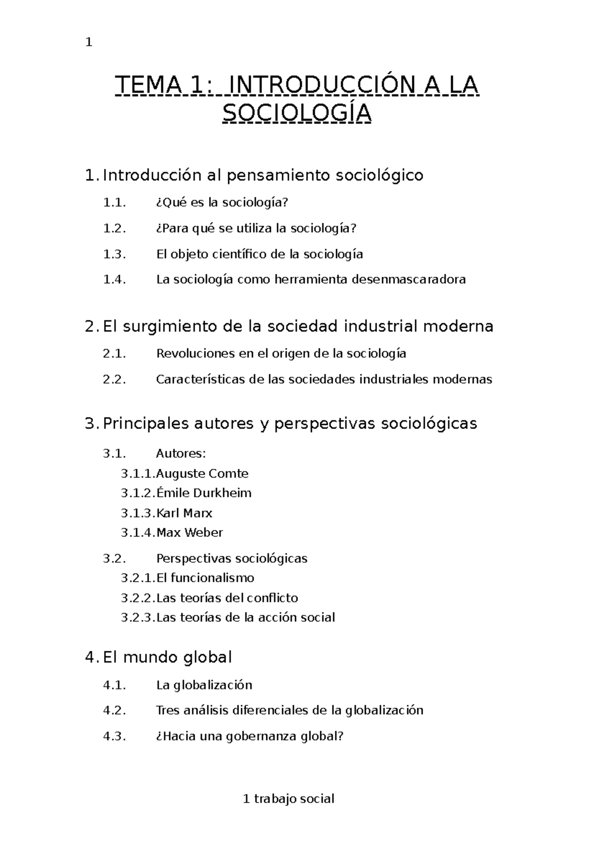 Apuntes Sociología General Tema 1 IntroducciÓn A La SociologÍa 1ón