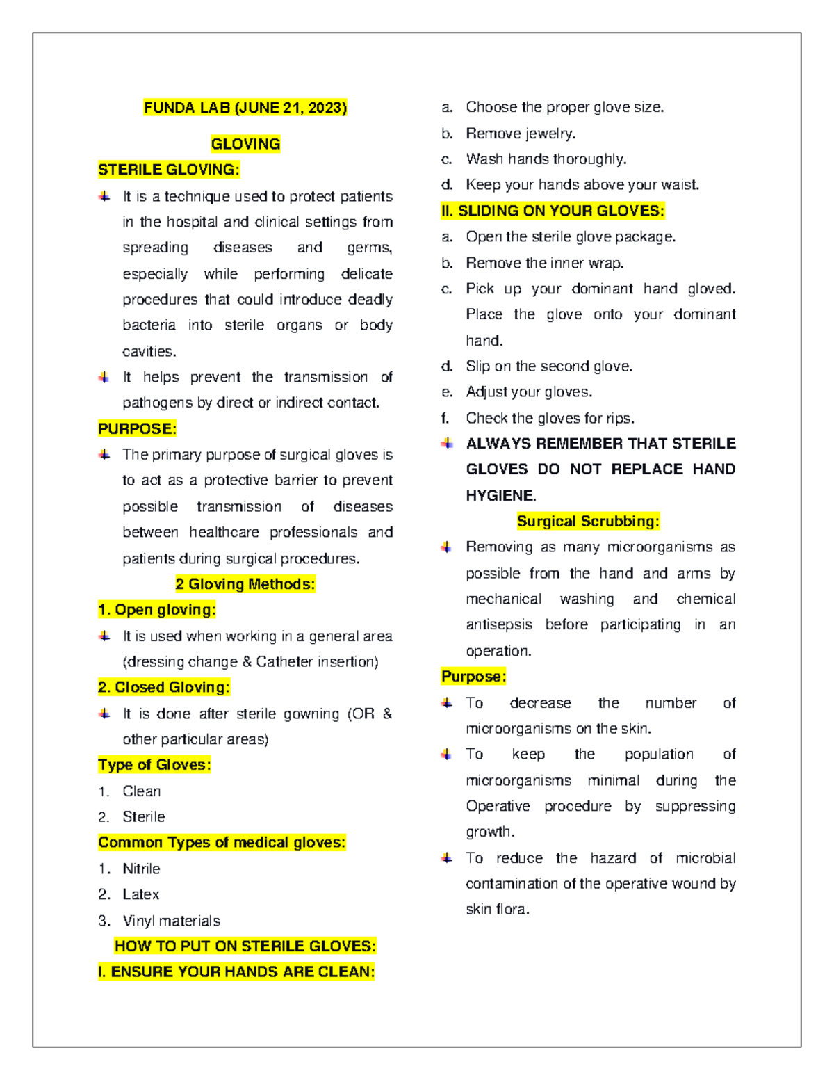 Funda LAB Notes JUNE 21 2023 FUNDA LAB (JUNE 21, 2023) GLOVING