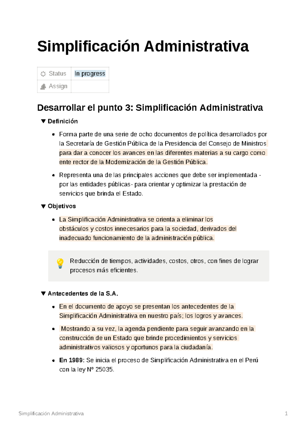 Simplificacion Administrativa - Simplificación Administrativa Status In ...