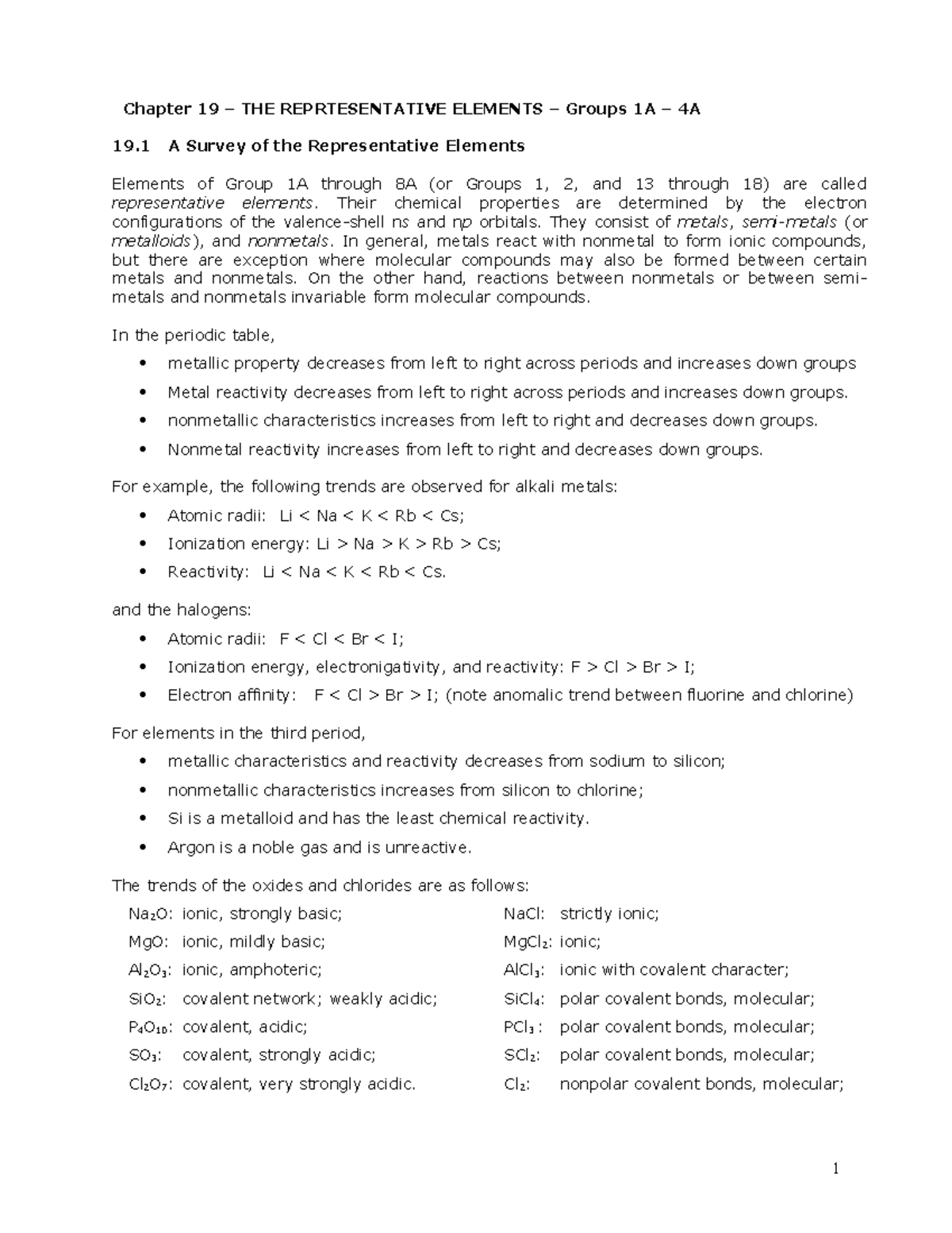 Chapter 201 Representative Elements 1 - Chapter 19 – THE ...