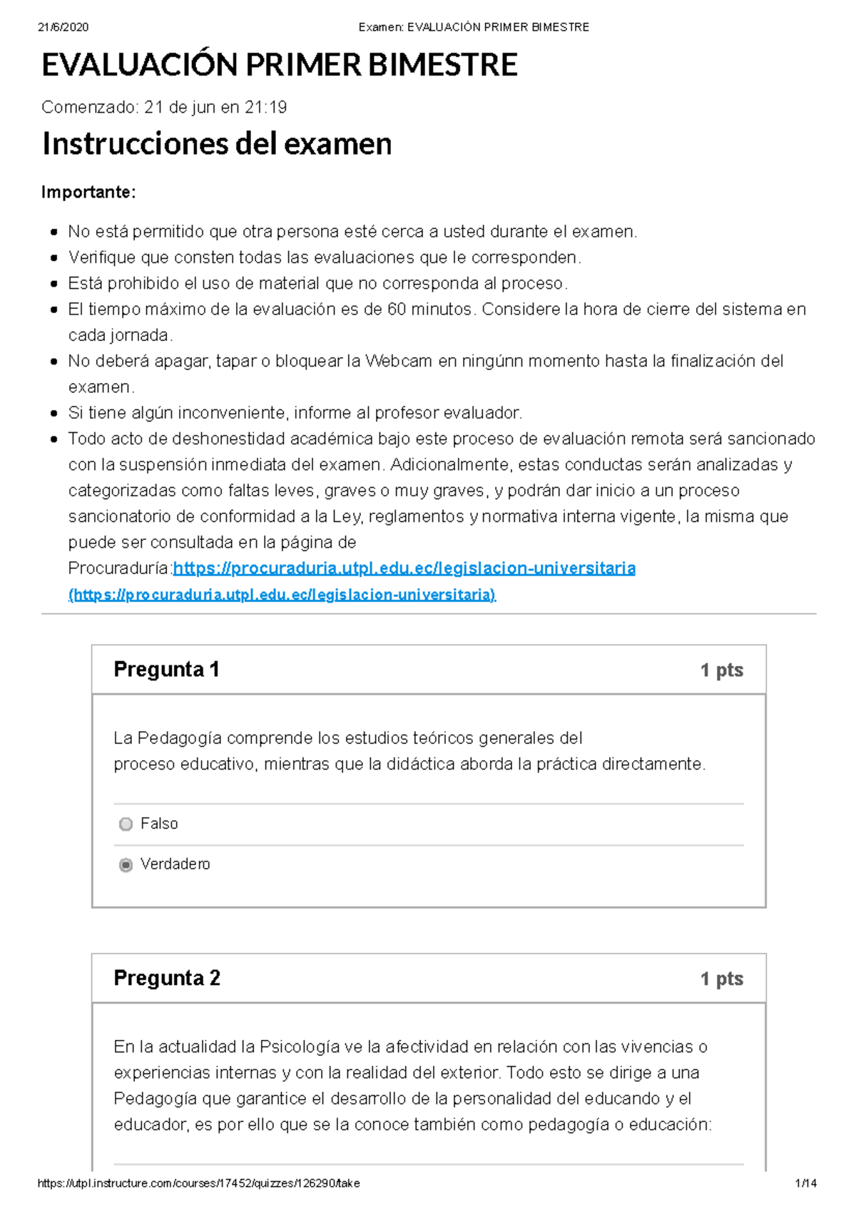 Examen Evaluación Primer Bimestre - EVALUACIÓN PRIMER BIMESTRE ...