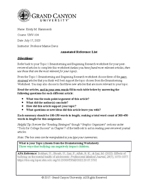Topic 4 Study Guide - Topic 4 Quiz: Study Guide UNV- In-text Citations ...