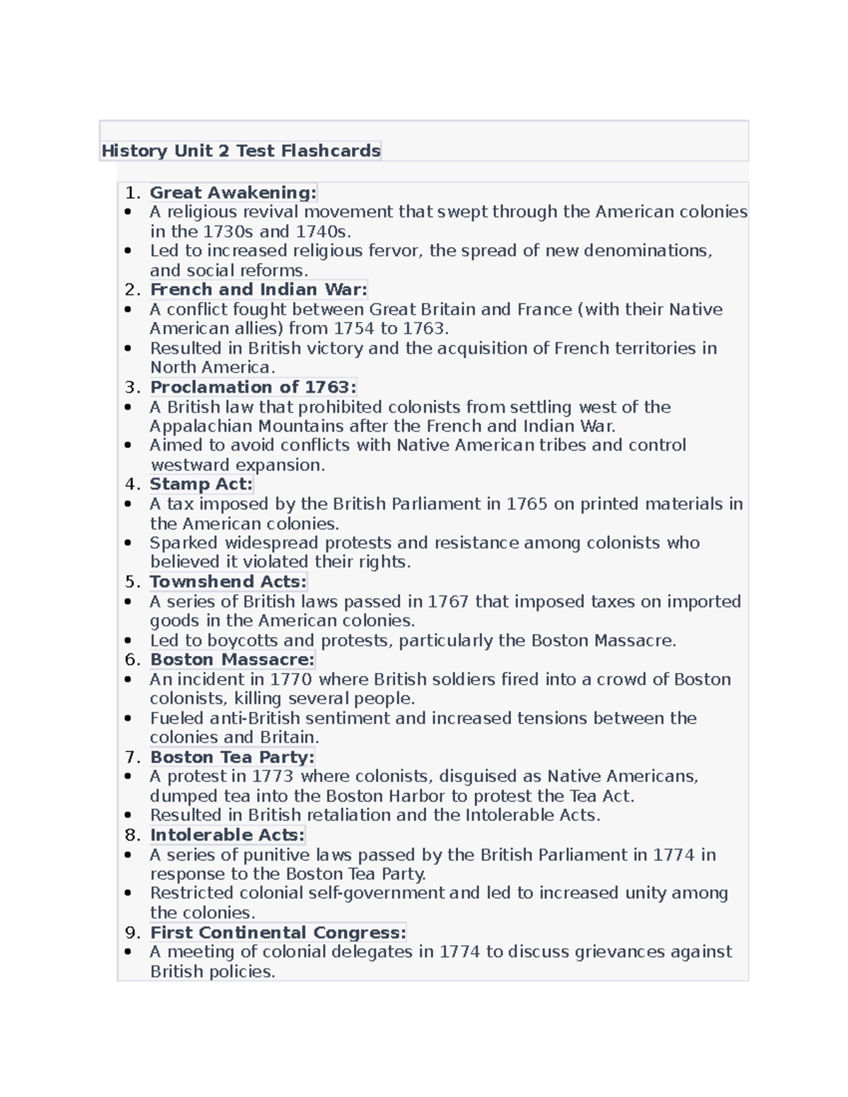 History unit 2 test study guide History Unit 2 Test Flashcards Great