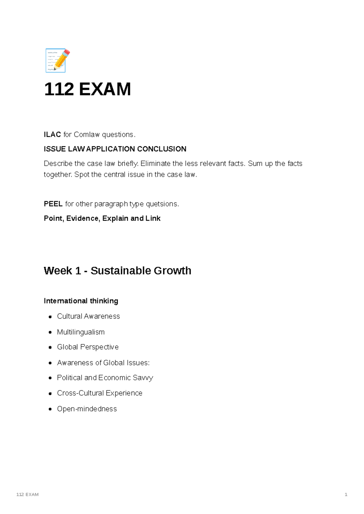 Business 112 EXAM Note - 📝 112 EXAM ILAC for Comlaw questions. ISSUE ...
