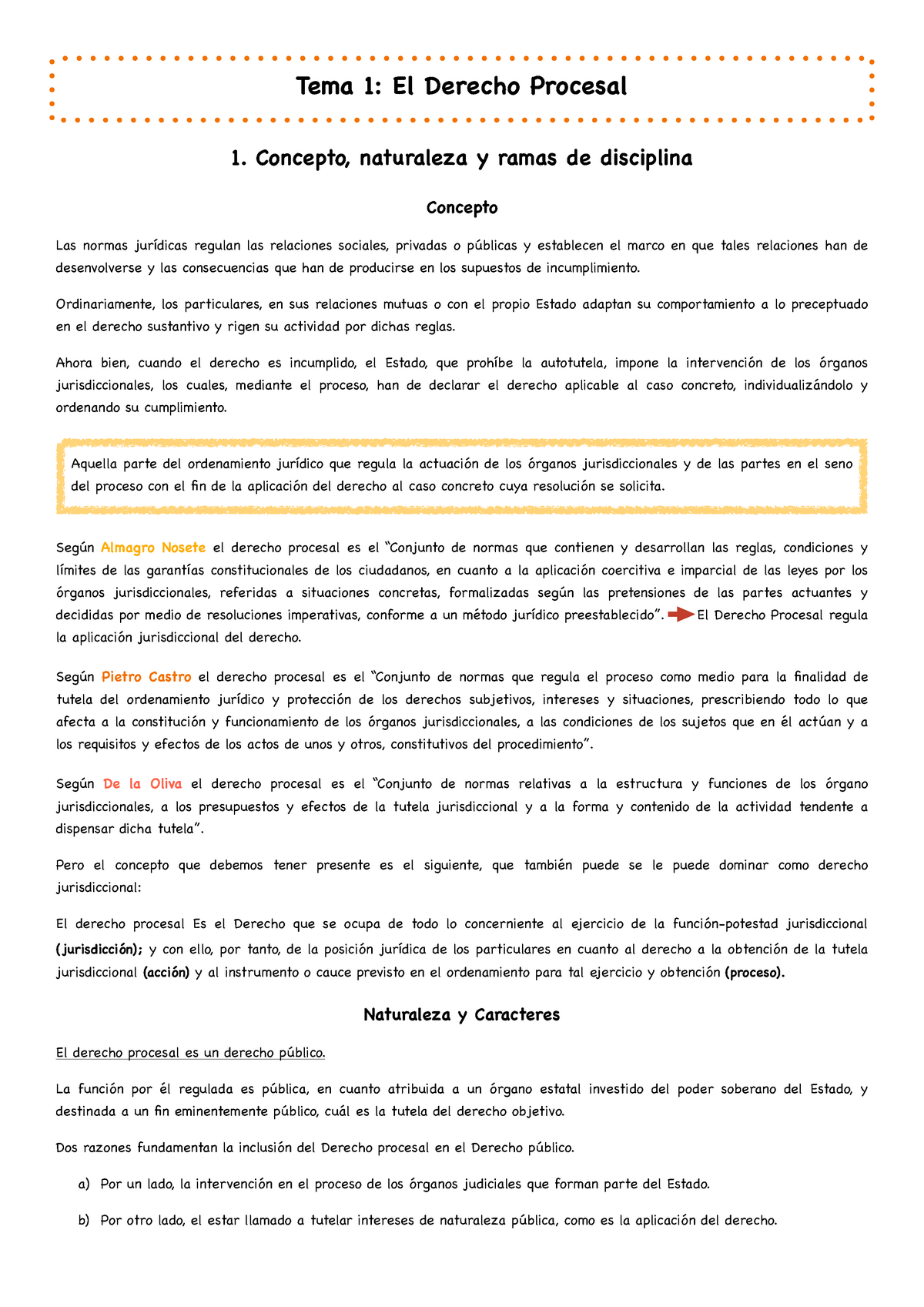 Lección 1 - El Derecho Procesal - Tema 1: El Derecho Procesal 1 ...