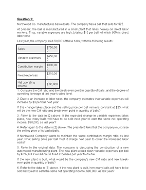 Chap 11 - Managerial Accounting Chap 11 - activities - Packaging ...