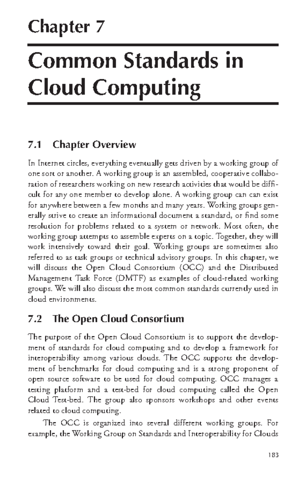 Chapter 7 - Common Standards in Cloud Computing - 183 Chapter 7 Common ...