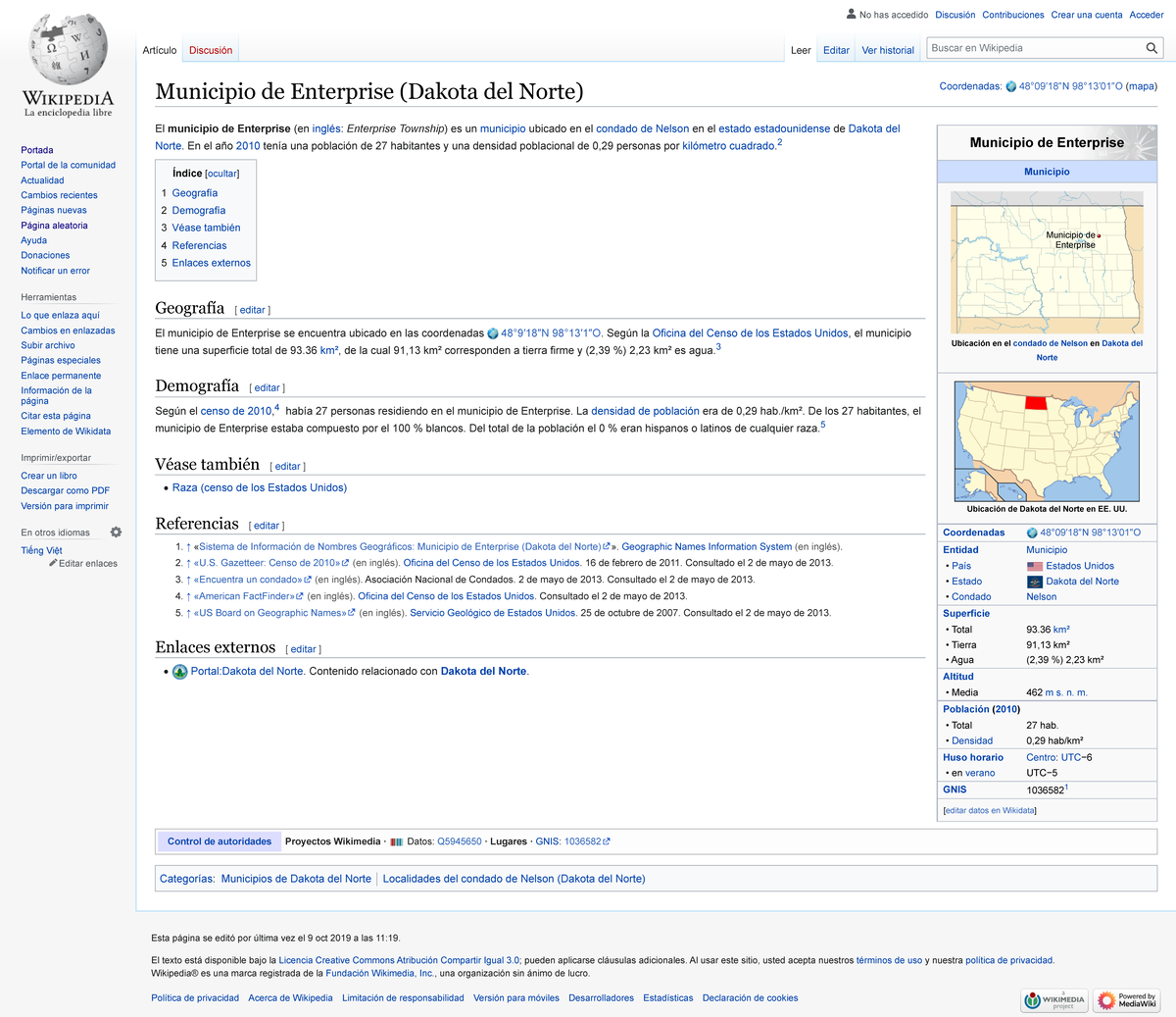 Municipio de Enterprise (Dakota del Norte) Wikipedia, la enciclopedia