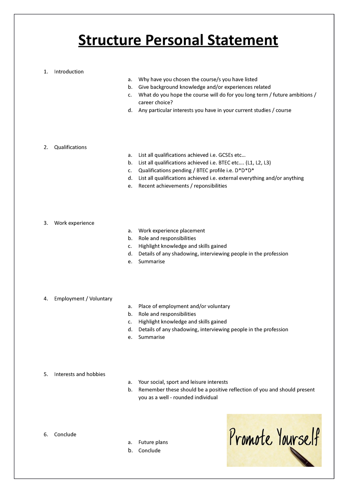 personal statement structure law