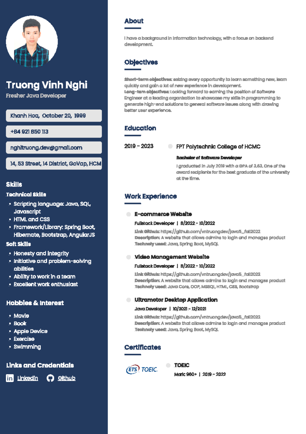 Example - ádasd - Truong Vinh Nghi Fresher Java Developer Khanh Hoa ...