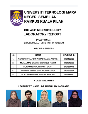 BIO462 - LAB 1 _ DILUTION AND MOLARITY - FACULTY OF APPLIED SCIENCE ...