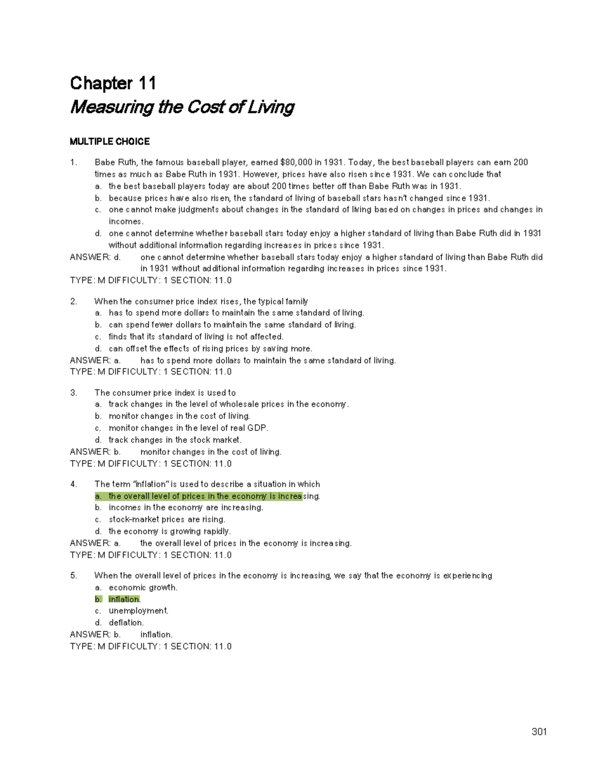 Chapter 11 - monh tải đc - 301 Chapter 11 Measuring the Cost of Living ...