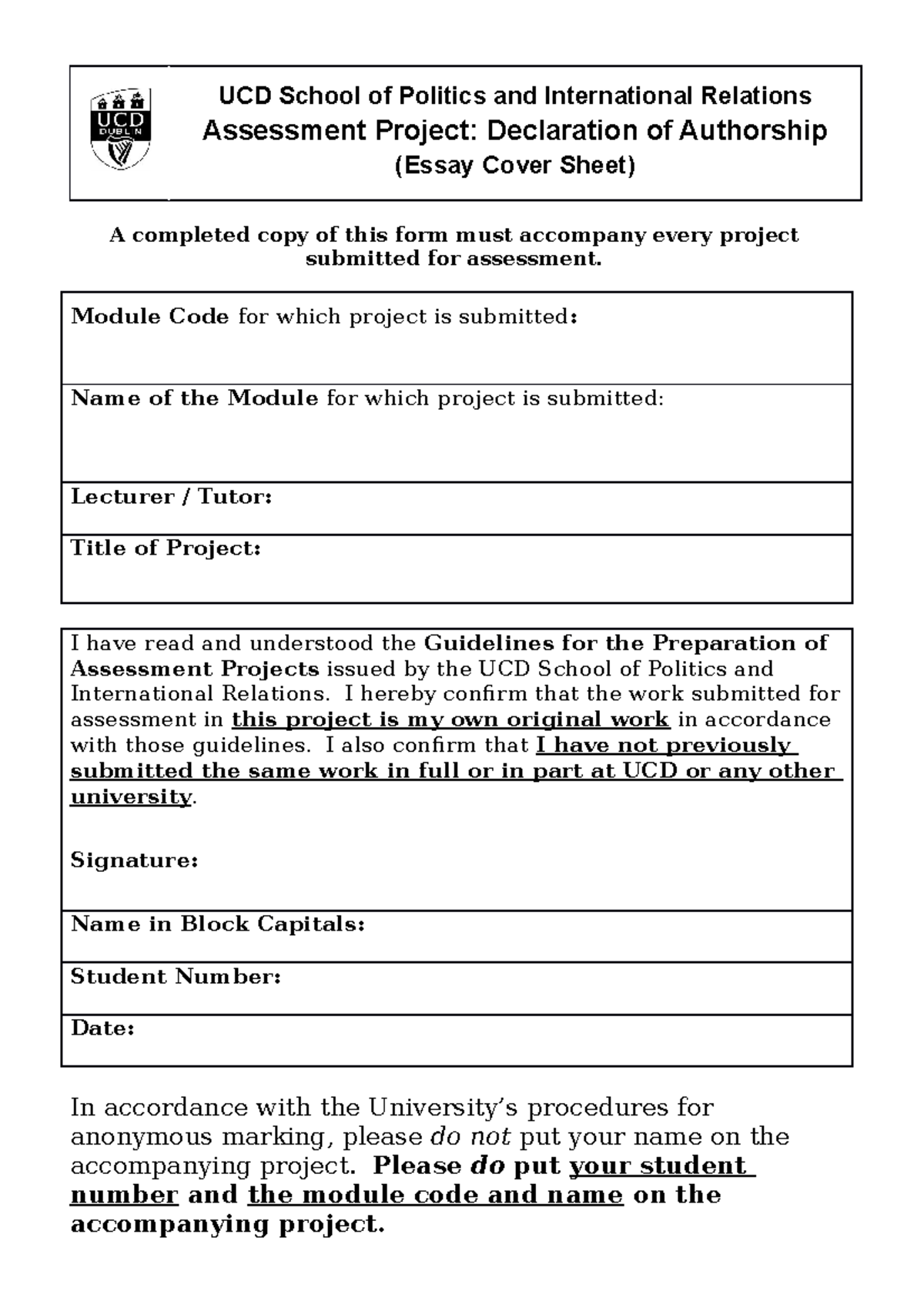 master thesis declaration of authorship