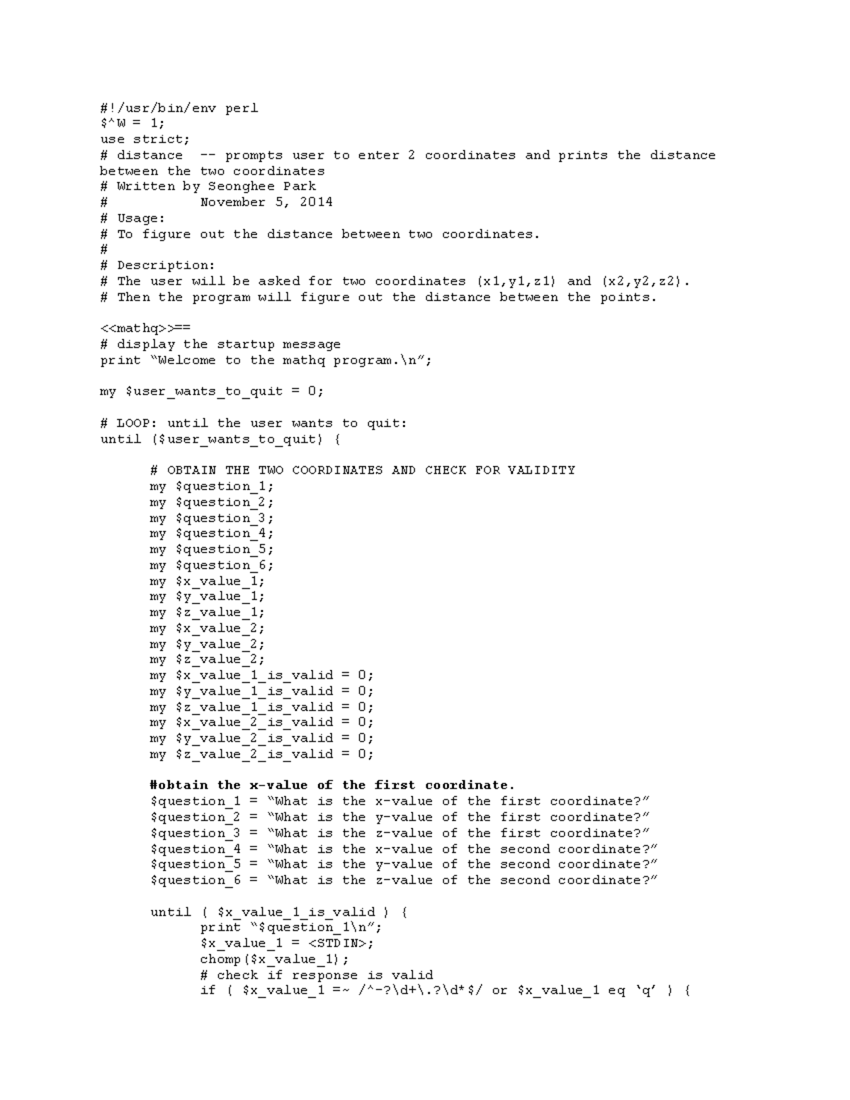 Assignment #5 - Professor Stewart Weiss - #!/usr/bin/env perl $^W = 1 ...