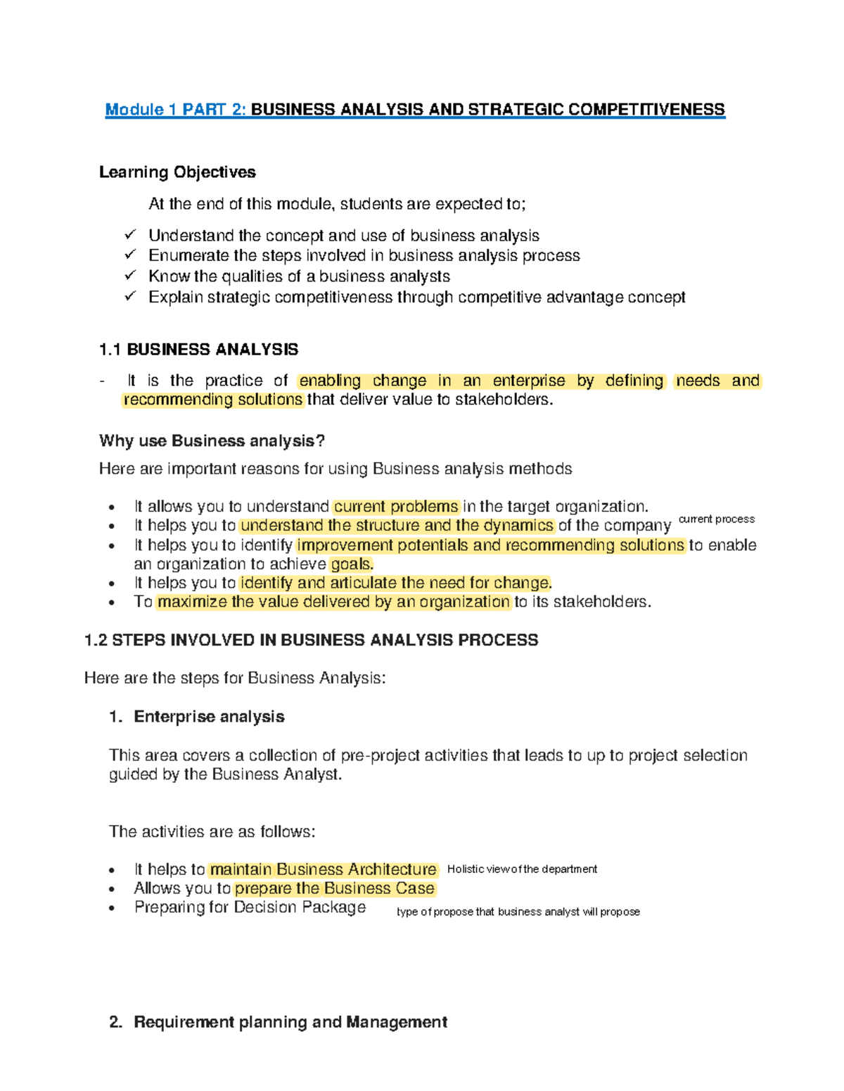 Chapter 1 Part 2 Learning Objectives At The End Of This Module