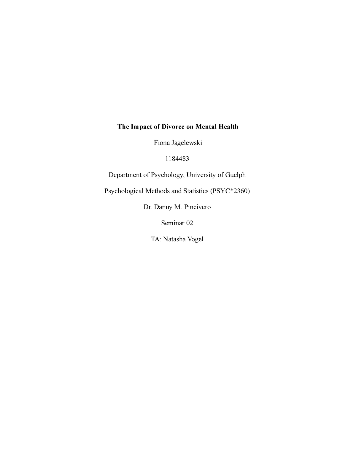 thesis proposal on divorce