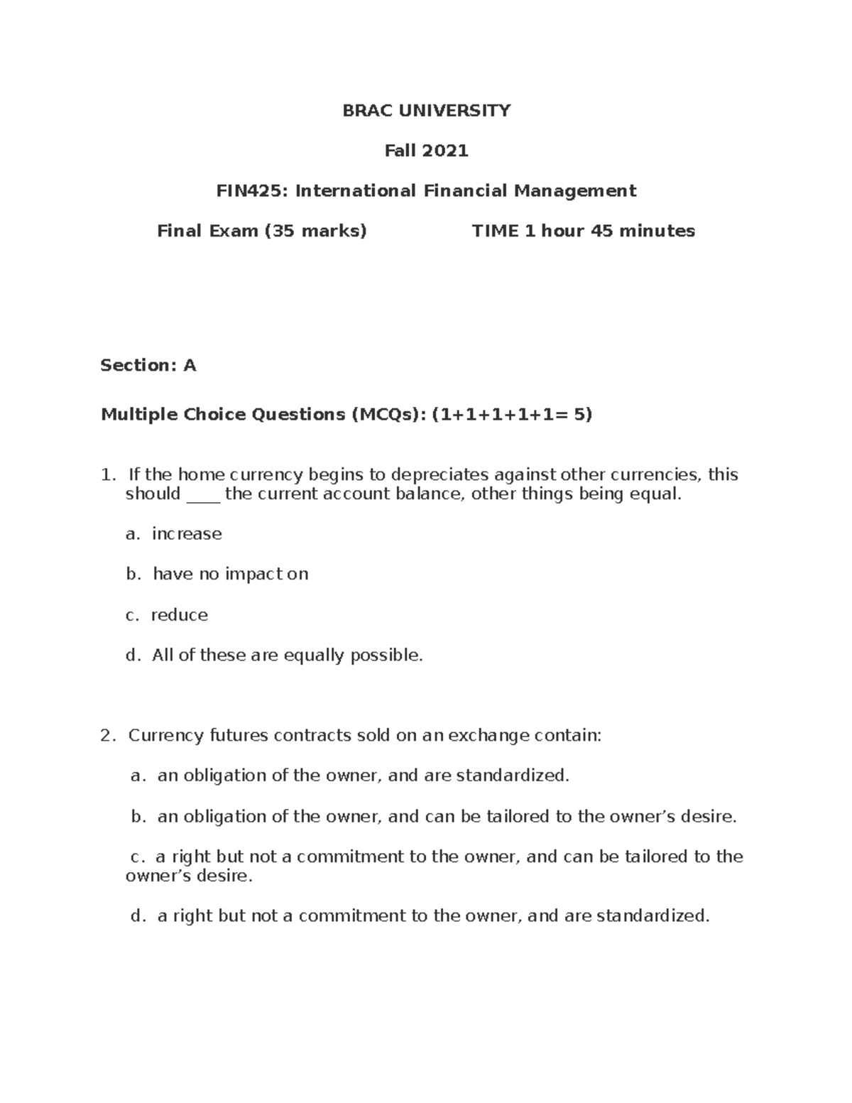 FIN425-Final-fall21 Question Practice for learning the course subject ...